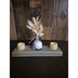 Handcrafted wooden tea light candle holder